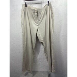 Chicos 2.5 Pants Womens 14 Tan Dressy Wide Leg Chino Slacks Classic Career